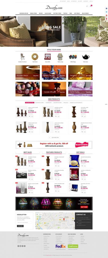 Magento E-Commerce-Online-Shop-Entwicklung für Wohnaccessoires