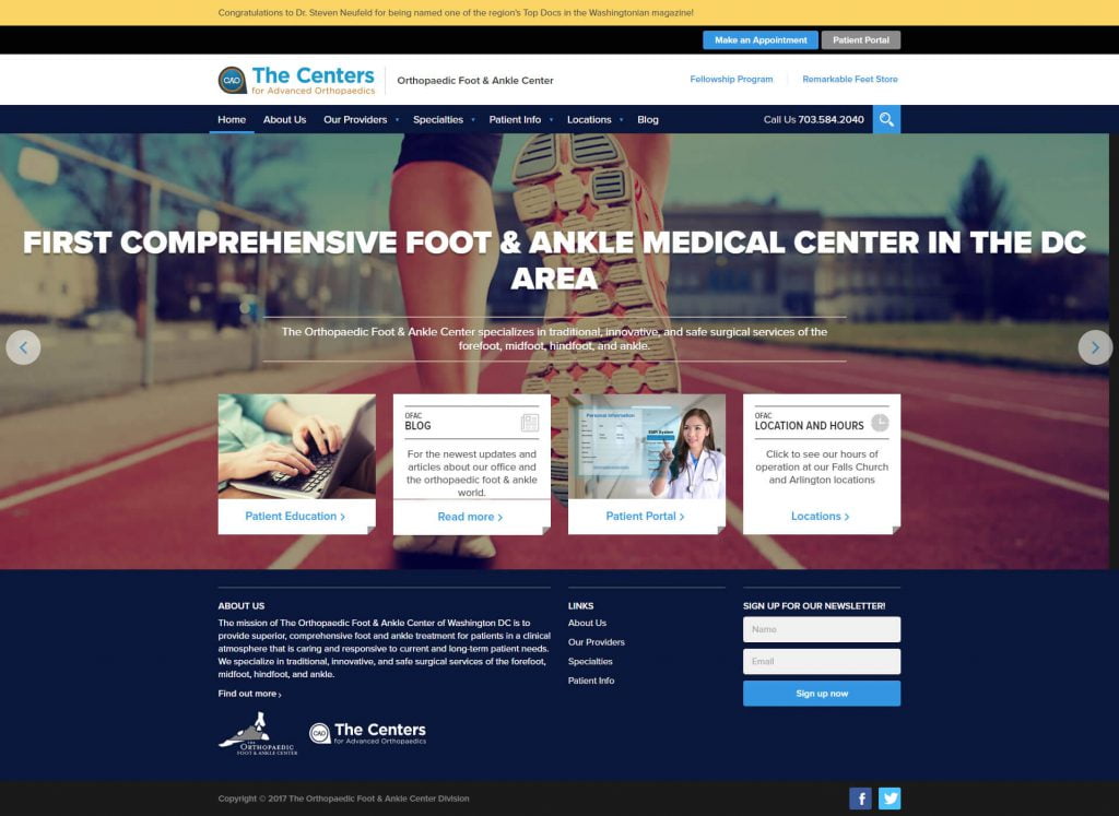 Website fur Kliniktermine auf der Windows Plattform.